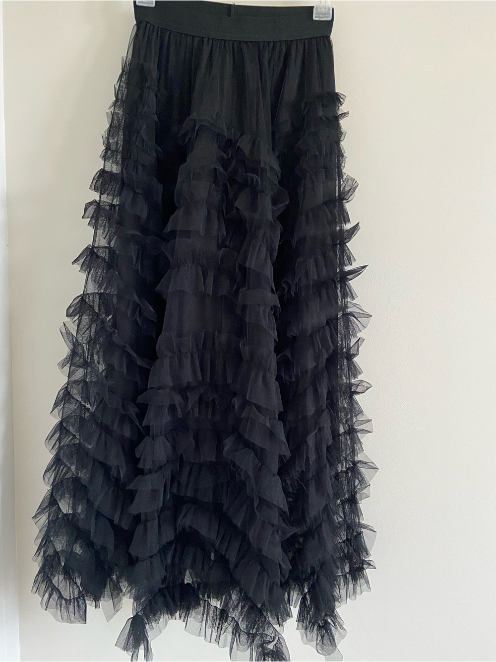 Black Ruffled Maxi Skirt - Picture 2 of 8